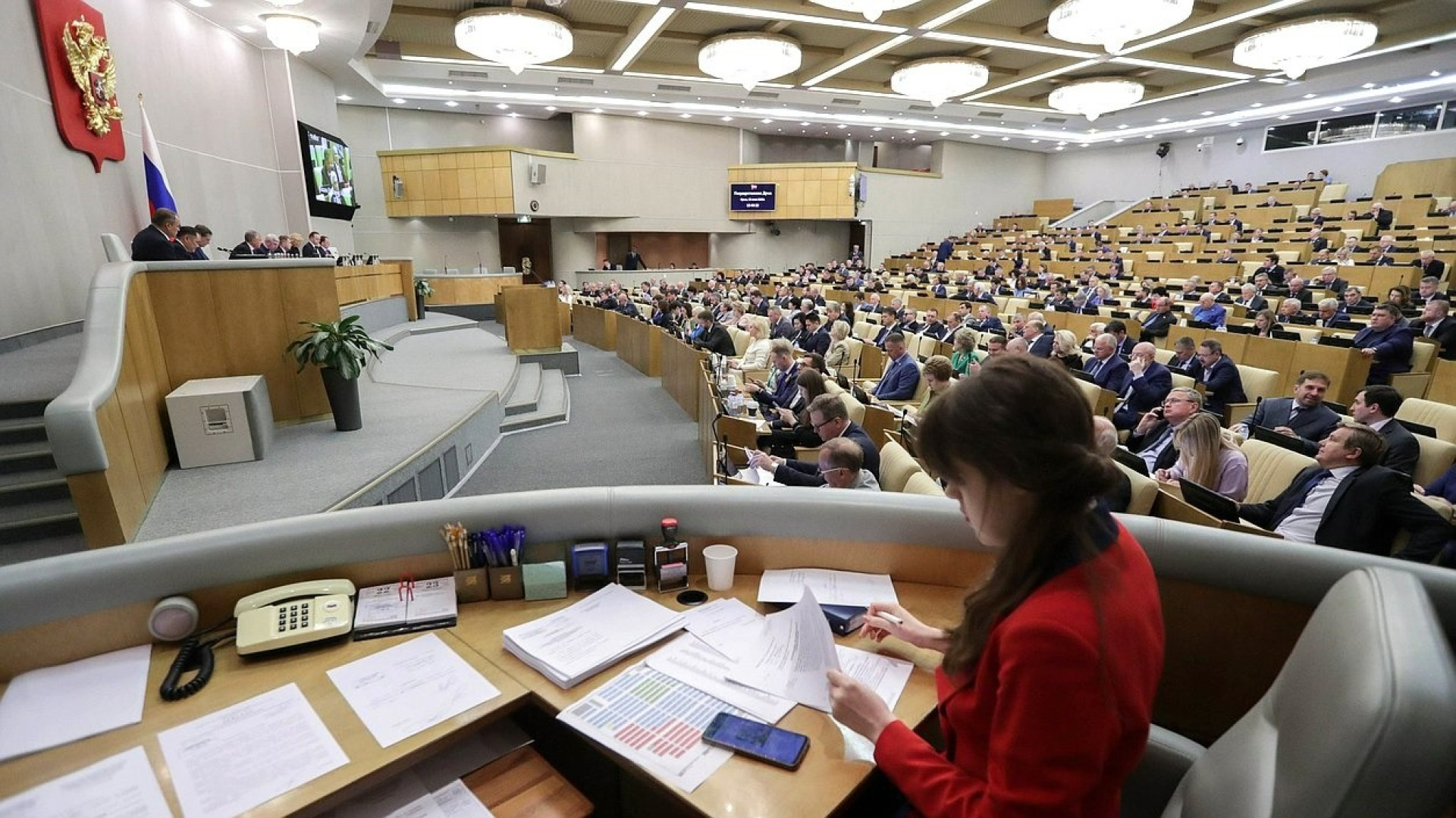 Зал пленарных заседаний государственной Думы